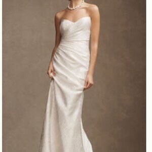WTOO by Waters Callahan Sweetheart Draped Jacquard Column Wedding Gown